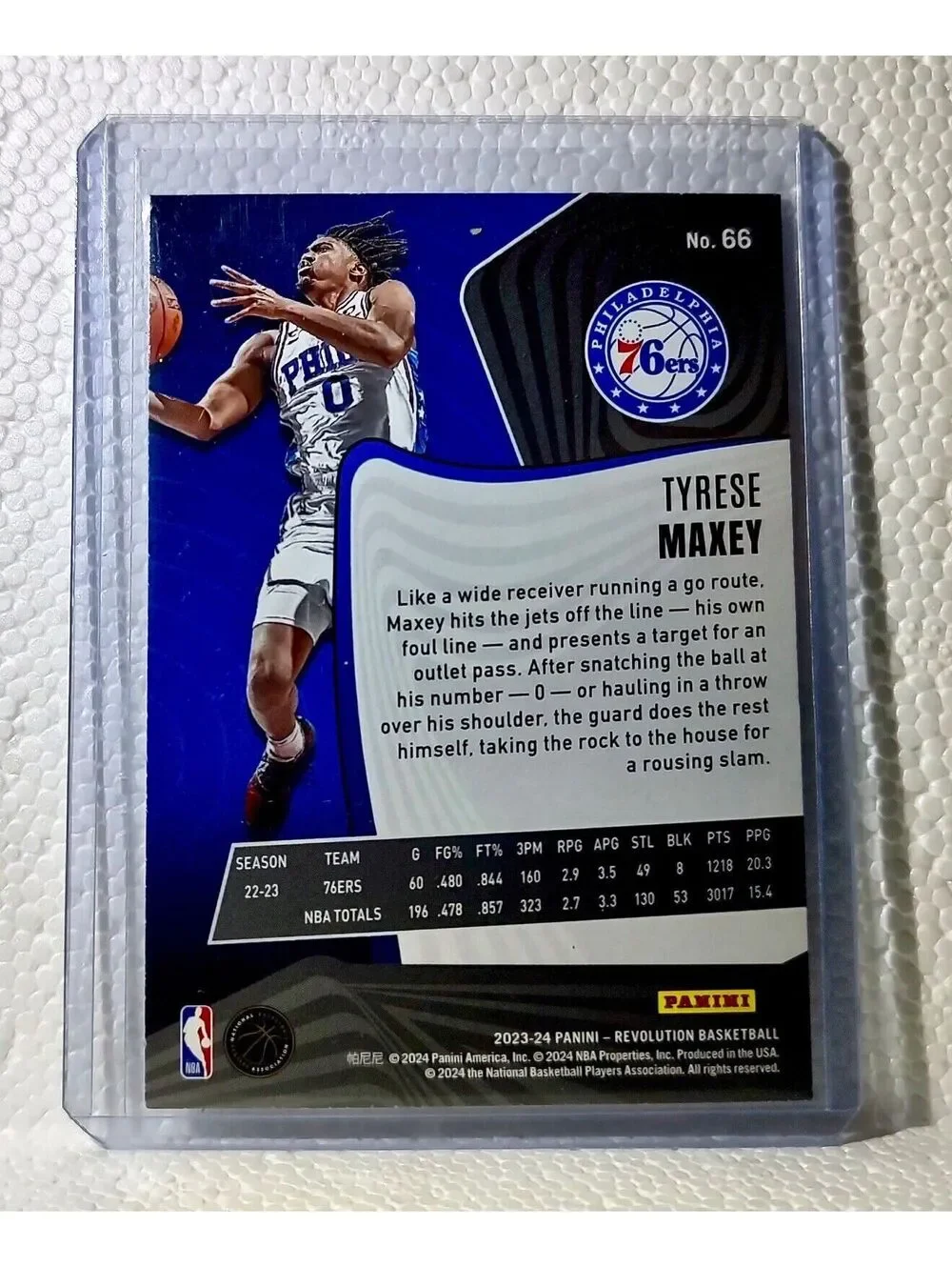 Tyrese Maxey 2023-24 Panini NBA 66 Revolution Basketball Card Philadelphia 76ers